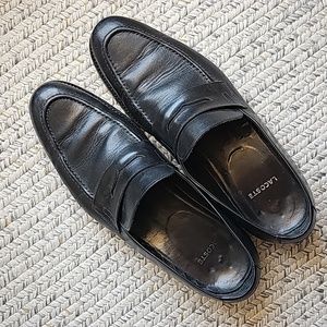 LACOSTE black leather loafer